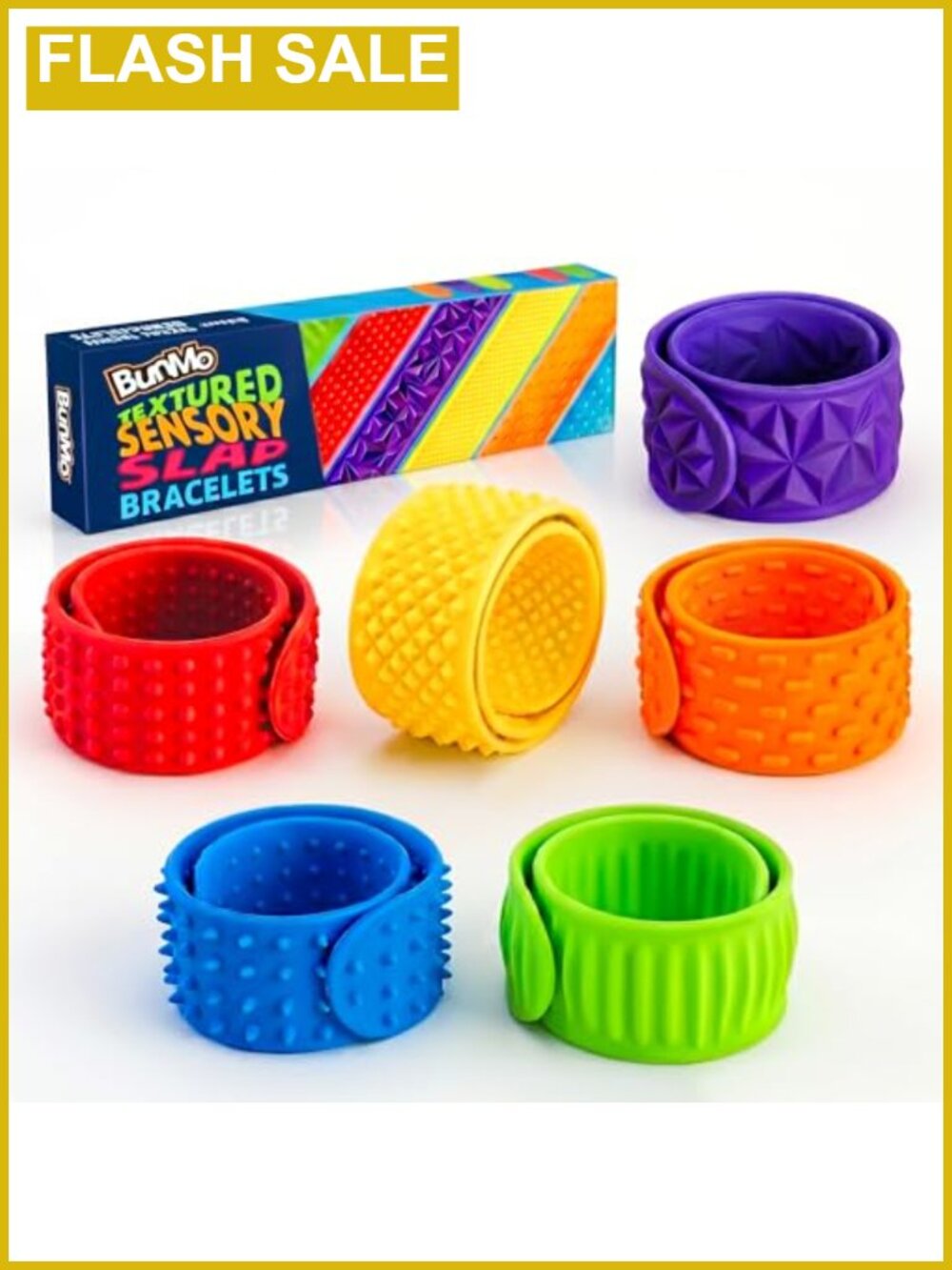 Sensory Slap Bracelets 6 Pack Textured Fidget Toys Kids 3+